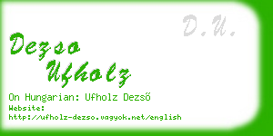 dezso ufholz business card